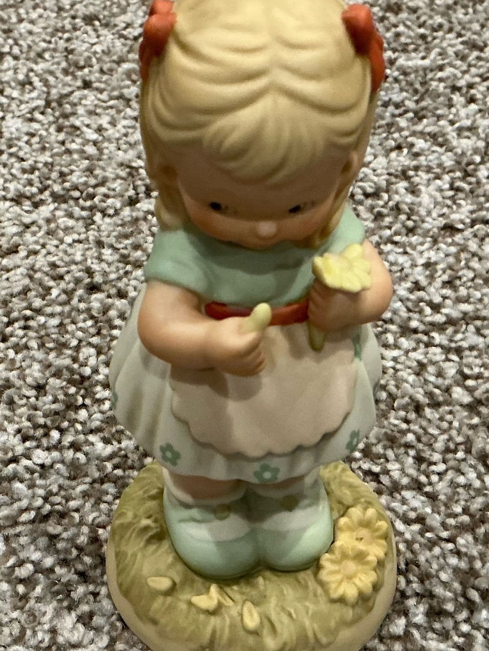 Enesco Pastel Girl Figurine in Mint, Cream and Yellow